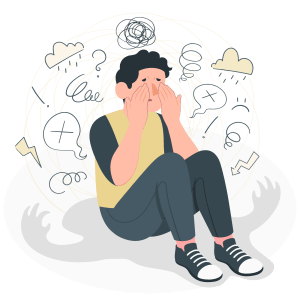 Illustration de l'anxiété et des ruminations