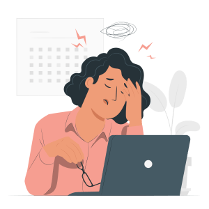 Illustration du stress et du burnout lié aux problématiques professionnelles